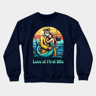 Love at First Bite [Mermaid and Fisherman] Crewneck Sweatshirt